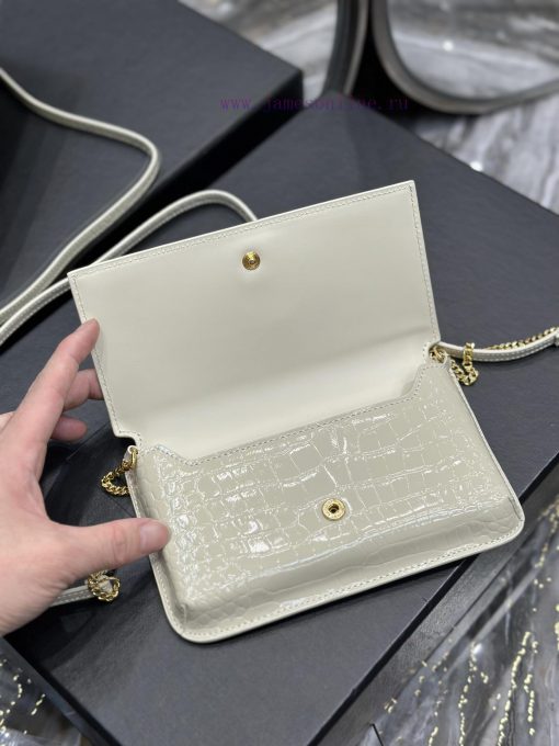 Yves Saint Laurent Bags MONOGRAM White Crocodile Pattern Gold BucklePhone Holder Mini Bag_For the current super popu 1opkms9c - Image 8