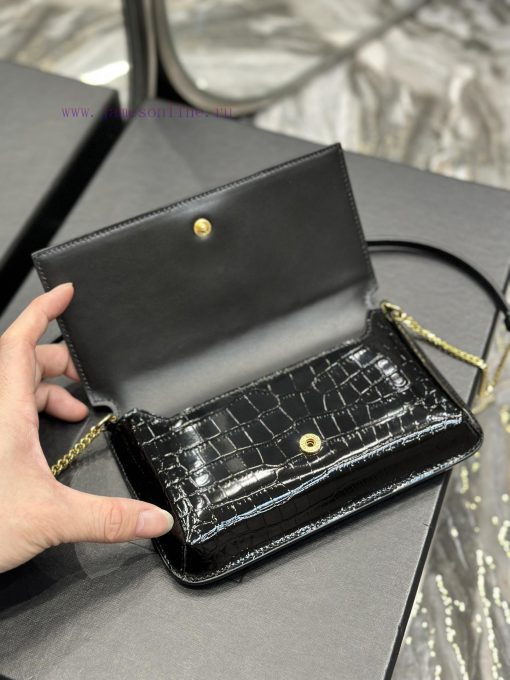 Yves Saint Laurent Bags MONOGRAM Black Crocodile Pattern Gold BucklePhone Holder Mini Bag_For the current super popu aa74ppto - Image 8