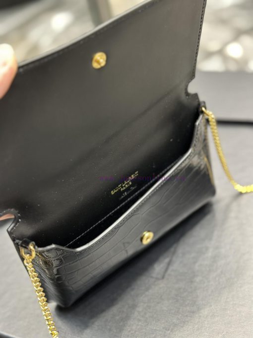 Yves Saint Laurent Bags MONOGRAM Black Crocodile Pattern Gold BucklePhone Holder Mini Bag_For the current super popu aa74ppto - Image 9