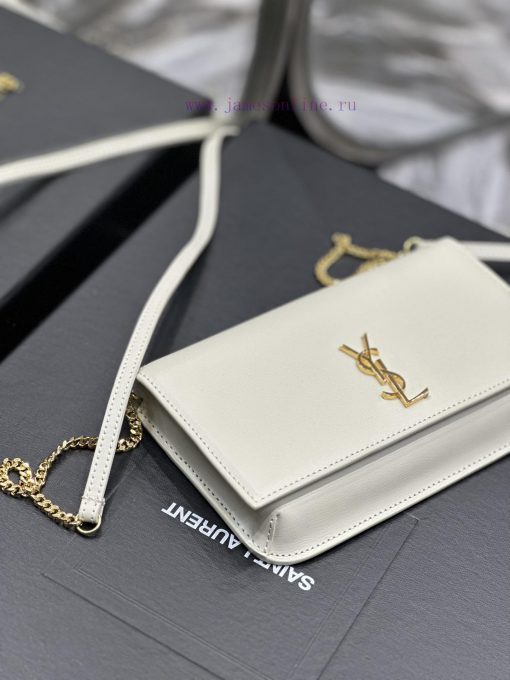 Yves Saint Laurent Bags MONOGRAM White Hand Rubbing Pattern with Gold BucklePhone Holder Mini Bag_For the current su g5v40vn9 - Image 7