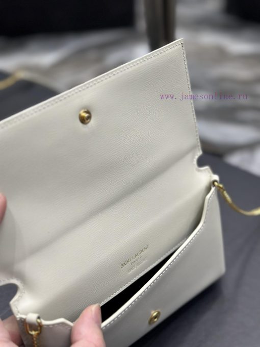 Yves Saint Laurent Bags MONOGRAM White Hand Rubbing Pattern with Gold BucklePhone Holder Mini Bag_For the current su g5v40vn9 - Image 9
