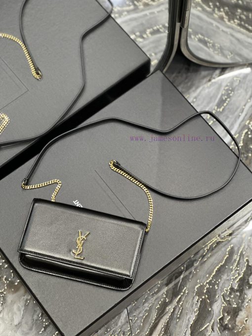 Yves Saint Laurent Bags MONOGRAM Black Hand Rubbing Pattern with Gold BucklePhone Holder Mini Bag_For the current su bf15u2rt - Image 7