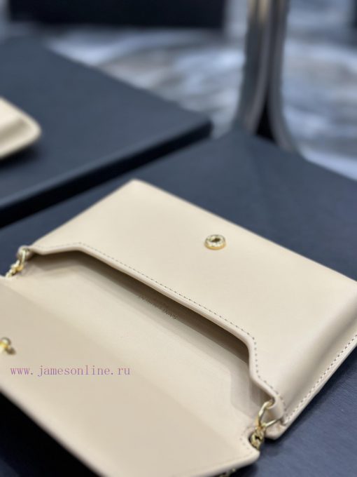 Yves Saint Laurent Bags MONOGRAM Apricot Hand Rubbing Pattern with Gold BucklePhone Holder Mini Bag_For the current 98w9yw97 - Image 9