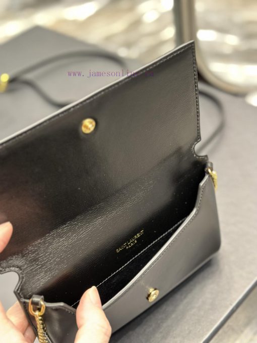 Yves Saint Laurent Bags MONOGRAM Black Hand Rubbing Pattern with Gold BucklePhone Holder Mini Bag_For the current su bf15u2rt - Image 9