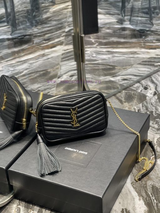 Yves Saint Laurent Bags Black gold buckle_Top class imported cowhide camera bag, ZP open mold printing, to be identi 0cx03ay0 - Image 3