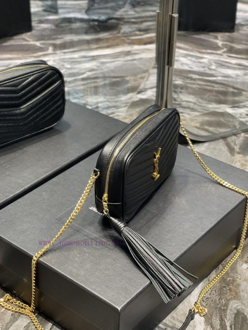 Yves Saint Laurent Bags Black gold buckle_Top class imported cowhide camera bag, ZP open mold printing, to be identi 0cx03ay0 - Image 4