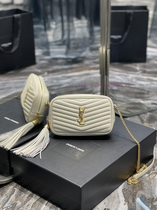 Yves Saint Laurent Bags White gold buckle_Top class imported cowhide camera bag, ZP open mold printing, to be identi xlu4nybt