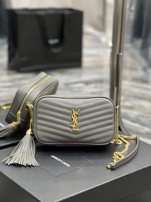 Yves Saint Laurent Bags Grey gold buckle_Top class imported cowhide camera bag, ZP open mold printing, to be identic gx6itxy5 - Image 2