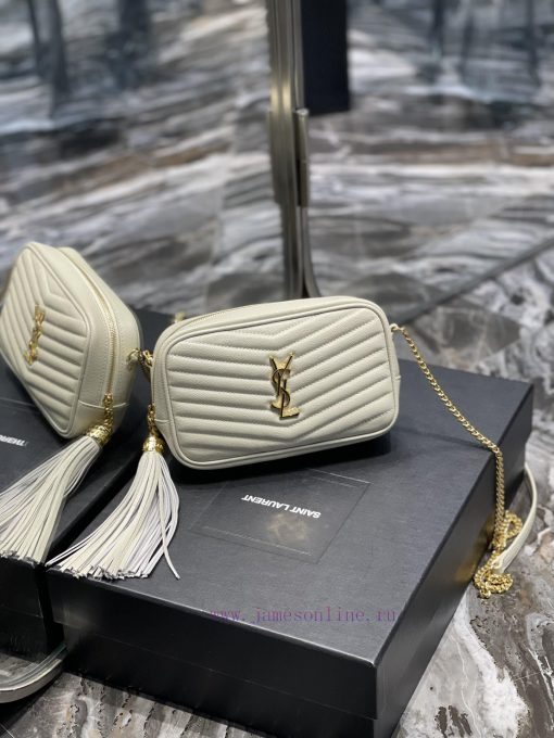 Yves Saint Laurent Bags White gold buckle_Top class imported cowhide camera bag, ZP open mold printing, to be identi xlu4nybt - Image 3