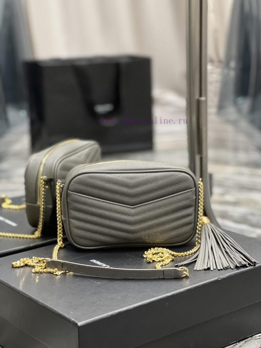 Yves Saint Laurent Bags Grey gold buckle_Top class imported cowhide camera bag, ZP open mold printing, to be identic gx6itxy5 - Image 6