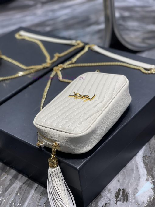 Yves Saint Laurent Bags White gold buckle_Top class imported cowhide camera bag, ZP open mold printing, to be identi xlu4nybt - Image 9