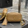 Yves Saint Laurent Bags Caramel Gold Buckle_Top class imported cowhide camera bag, ZP open mold printing, to be iden nyhycxk3