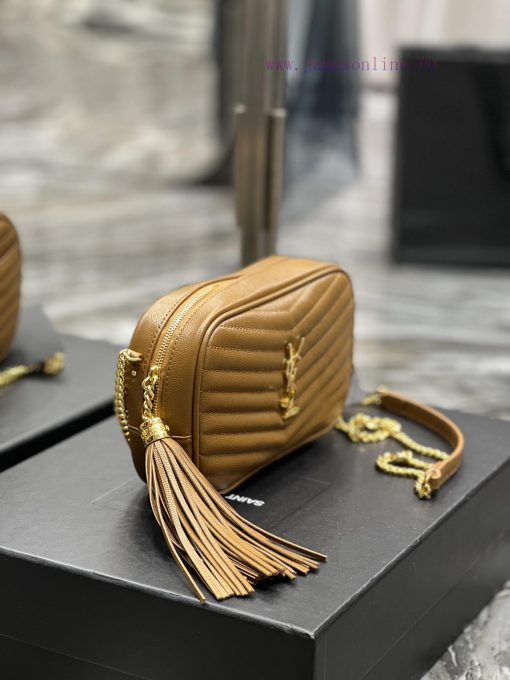 Yves Saint Laurent Bags Caramel Gold Buckle_Top class imported cowhide camera bag, ZP open mold printing, to be iden nyhycxk3 - Image 6