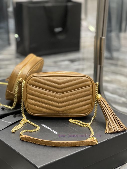 Yves Saint Laurent Bags Caramel Gold Buckle_Top class imported cowhide camera bag, ZP open mold printing, to be iden nyhycxk3 - Image 7