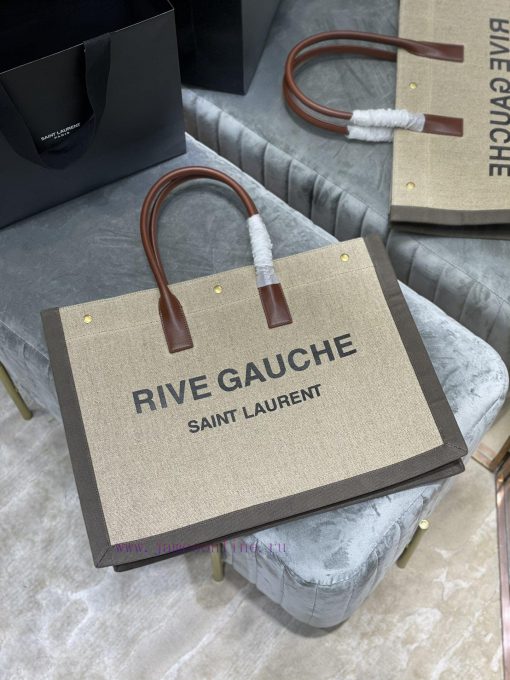 Yves Saint Laurent Bags Rive Gauche Tote Bag, Left Bank Shopping Bag ️, from custom linen fabric to silk screen prin hn4v4a3i - Image 3