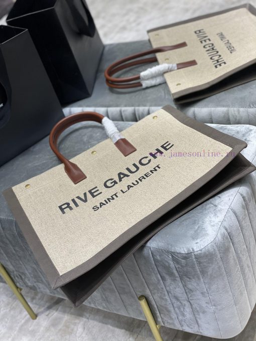 Yves Saint Laurent Bags Rive Gauche Tote Bag, Left Bank Shopping Bag ️, from custom linen fabric to silk screen prin hn4v4a3i - Image 7