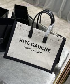 Yves Saint Laurent Bags Rive Gauche Tote Bag, Left Bank Shopping Bag ️, from custom linen fabric to silk screen prin i4n4wrma