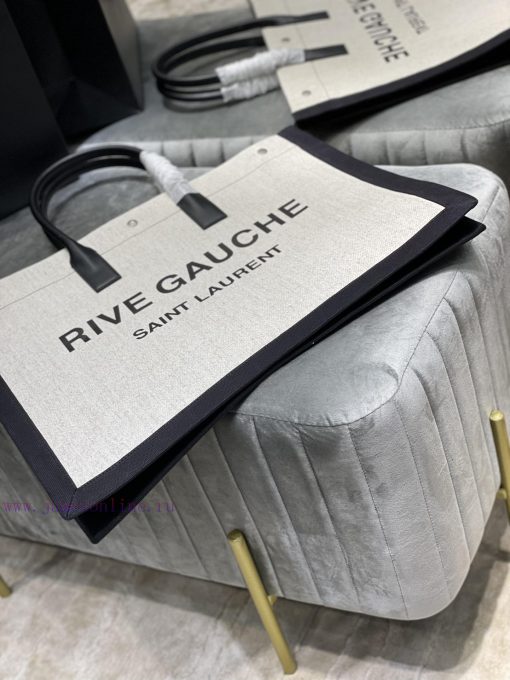 Yves Saint Laurent Bags Rive Gauche Tote Bag, Left Bank Shopping Bag ️, from custom linen fabric to silk screen prin i4n4wrma - Image 6