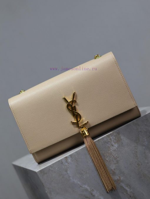 Yves Saint Laurent Bags Eternal Classic Apricot Gold Button CaviarKATE 24cm_ tassel bagDefinitely an eternal classic obc7cn57 - Image 3