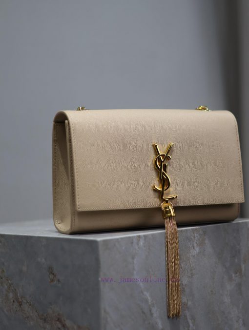Yves Saint Laurent Bags Eternal Classic Apricot Gold Button CaviarKATE 24cm_ tassel bagDefinitely an eternal classic obc7cn57 - Image 4