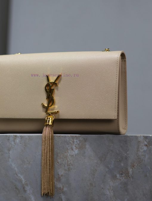Yves Saint Laurent Bags Eternal Classic Apricot Gold Button CaviarKATE 24cm_ tassel bagDefinitely an eternal classic obc7cn57 - Image 5