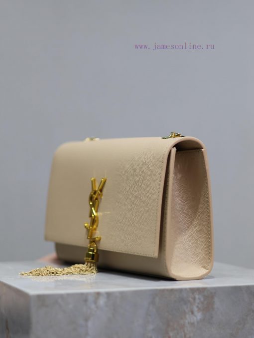 Yves Saint Laurent Bags Eternal Classic Apricot Gold Button CaviarKATE 24cm_ tassel bagDefinitely an eternal classic obc7cn57 - Image 6