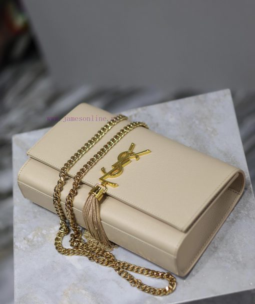 Yves Saint Laurent Bags Eternal Classic Apricot Gold Button CaviarKATE 24cm_ tassel bagDefinitely an eternal classic obc7cn57 - Image 8