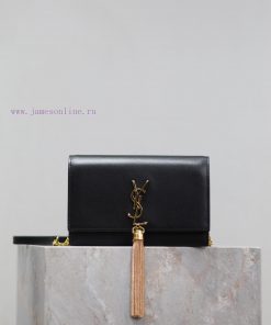 Yves Saint Laurent Bags Eternal classic black gold buckle plain weaveKate_ Tassel Chain Bag, with detachable shoulde 8l8fl3un