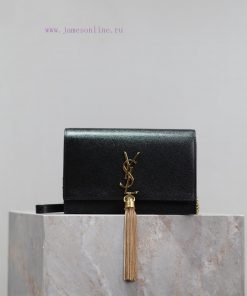 Yves Saint Laurent Bags Eternal Classic Black Gold Button CaviarKate_ Tassel Chain Bag, with detachable shoulder str msj7e3r7