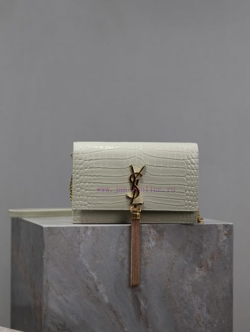 Yves Saint Laurent Bags Eternal Classic White Gold Button Crocodile PatternKate_ Tassel Chain Bag, with detachable s umn6mtd0 - Image 2