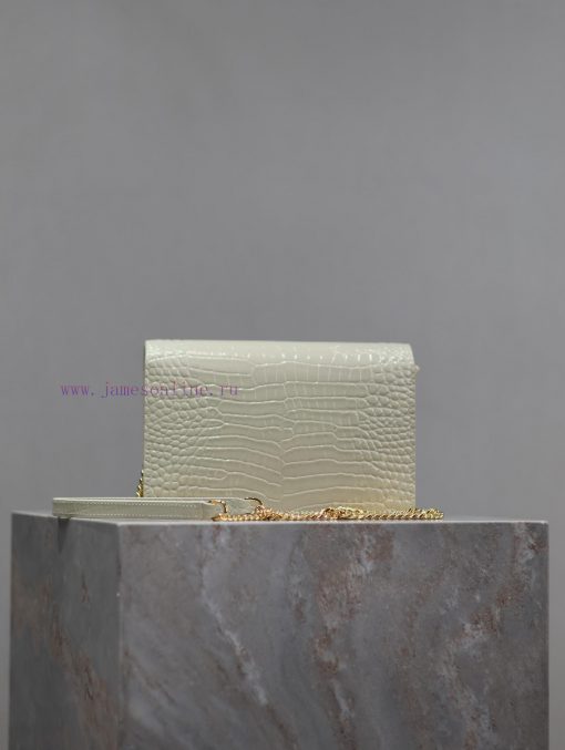 Yves Saint Laurent Bags Eternal Classic White Gold Button Crocodile PatternKate_ Tassel Chain Bag, with detachable s umn6mtd0 - Image 6