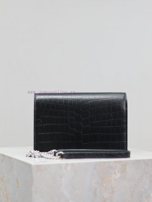 Yves Saint Laurent Bags Eternal Classic Black Silver Buckle Matte Crocodile PatternKate_ Tassel Chain Bag, with deta ycep8q2u - Image 7