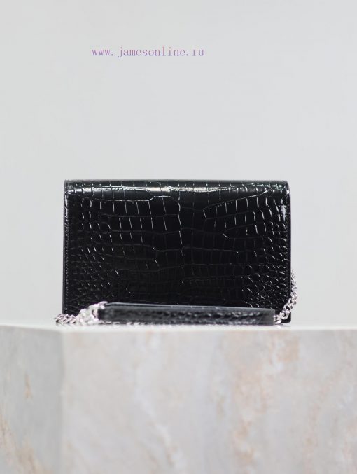 Yves Saint Laurent Bags Eternal Classic Black Silver Button Crocodile PatternKate_ Tassel Chain Bag, with detachable hzhhf7z1 - Image 7