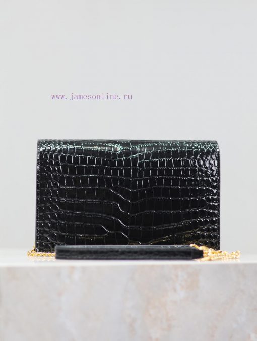 Yves Saint Laurent Bags Eternal Classic Black Gold Button Crocodile PatternKate_ Tassel Chain Bag, with detachable s mr3mdzk3 - Image 7
