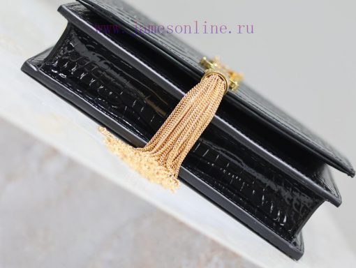 Yves Saint Laurent Bags Eternal Classic Black Gold Button Crocodile PatternKate_ Tassel Chain Bag, with detachable s mr3mdzk3 - Image 9