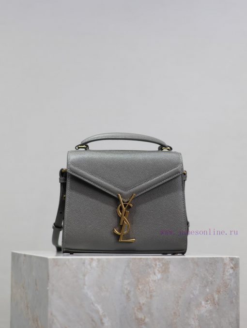 Yves Saint Laurent Bags Grey Golden Button CaviarThe other design of the CASSANDRA mini handbag series is its rotati k009nm1y
