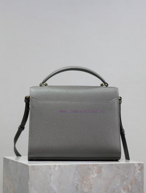 Yves Saint Laurent Bags Grey Golden Button CaviarCASSANDRA_ briefcase, made of Italian imported cowhide, paired with egk9yugg - Image 7