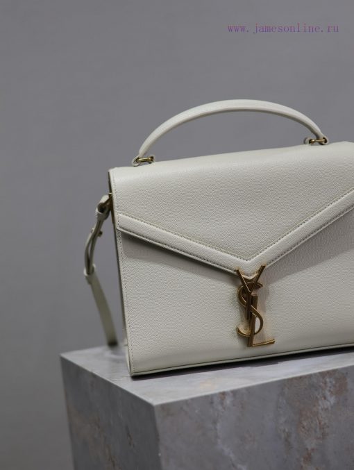 Yves Saint Laurent Bags White gold button caviarCASSANDRA_ briefcase, made of Italian imported cowhide, paired with ny3h7q8v - Image 4