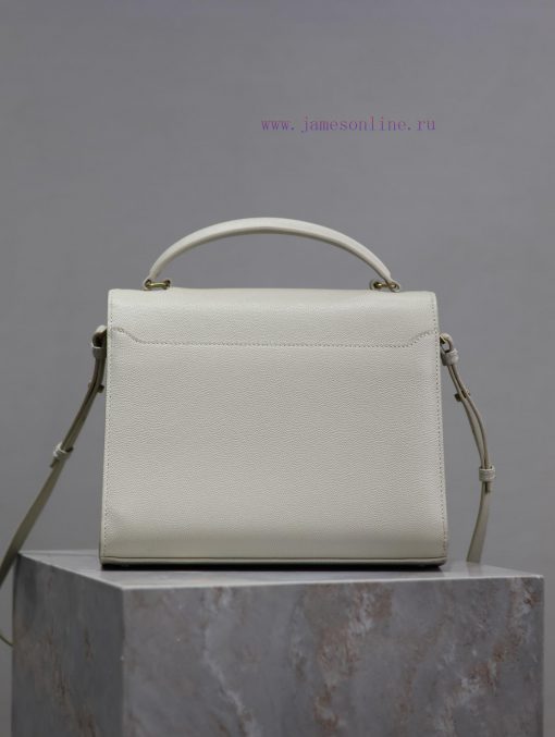 Yves Saint Laurent Bags White gold button caviarCASSANDRA_ briefcase, made of Italian imported cowhide, paired with ny3h7q8v - Image 7