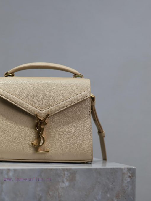 Yves Saint Laurent Bags Apricot colored golden buckle caviarThe other design of the CASSANDRA mini handbag series is jon589qr - Image 5