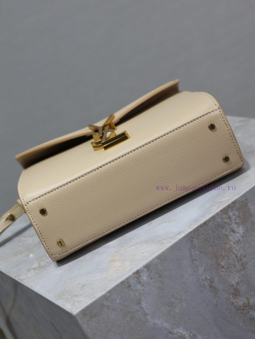 Yves Saint Laurent Bags Apricot colored golden buckle caviarThe other design of the CASSANDRA mini handbag series is jon589qr - Image 8