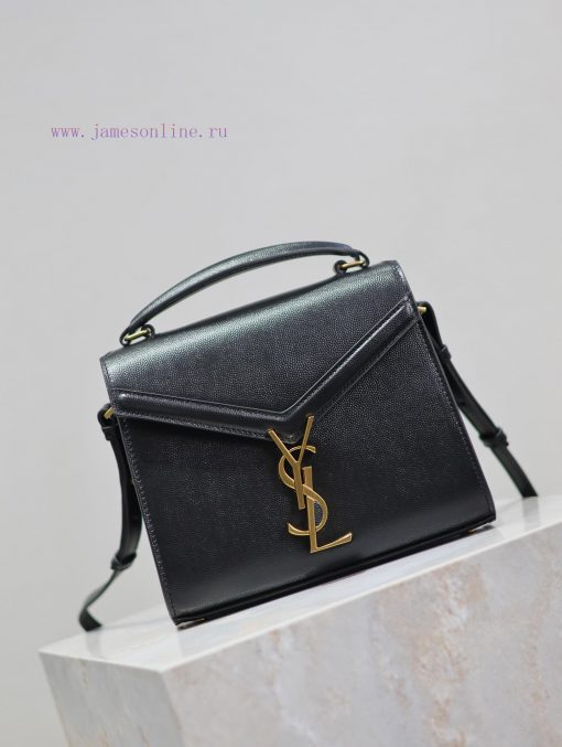 Yves Saint Laurent Bags Black gold button caviarThe other design of the CASSANDRA mini handbag series is its rotatin thwasrhy - Image 3