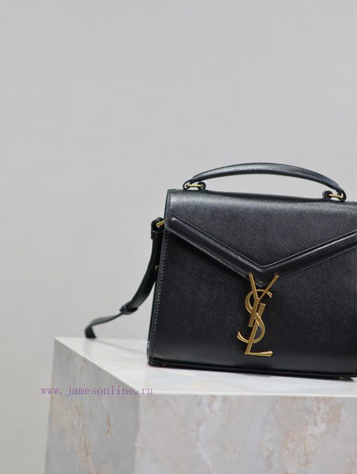 Yves Saint Laurent Bags Black gold button caviarThe other design of the CASSANDRA mini handbag series is its rotatin thwasrhy - Image 4