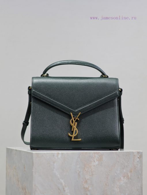 Yves Saint Laurent Bags Green Golden Button CaviarCASSANDRA_ briefcase, made of Italian imported cowhide, paired wit wsx2q22x