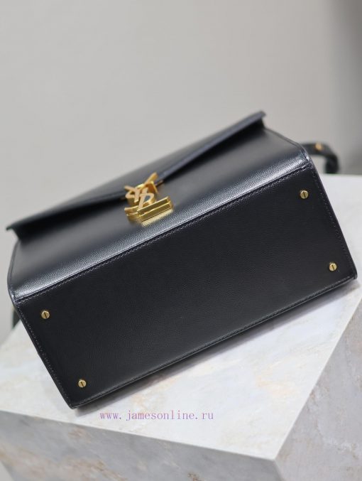 Yves Saint Laurent Bags Black gold button caviarCASSANDRA_ briefcase, made of Italian imported cowhide, paired with hygje0j2 - Image 8