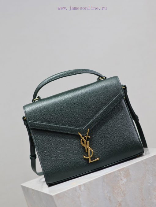 Yves Saint Laurent Bags Green Golden Button CaviarCASSANDRA_ briefcase, made of Italian imported cowhide, paired wit wsx2q22x - Image 3