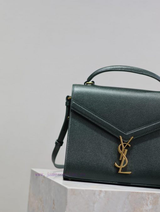 Yves Saint Laurent Bags Green Golden Button CaviarCASSANDRA_ briefcase, made of Italian imported cowhide, paired wit wsx2q22x - Image 4