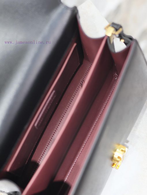 Yves Saint Laurent Bags Black gold button caviarCASSANDRA_ briefcase, made of Italian imported cowhide, paired with hygje0j2 - Image 10