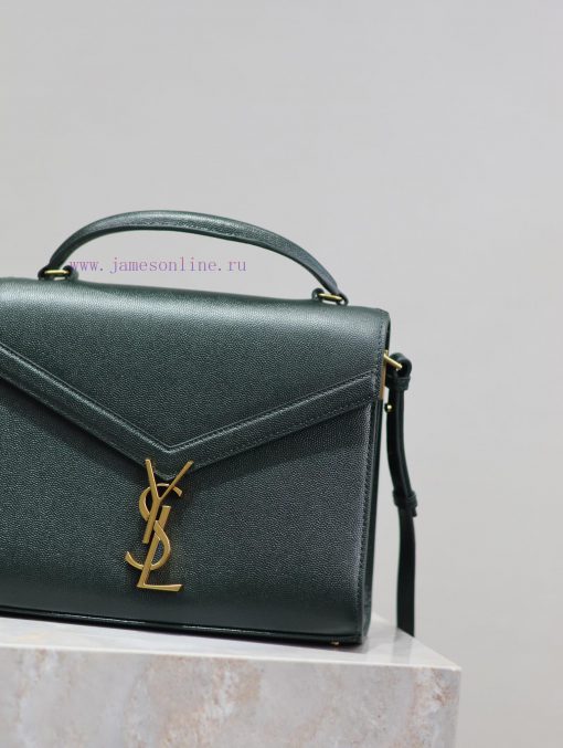 Yves Saint Laurent Bags Green Golden Button CaviarCASSANDRA_ briefcase, made of Italian imported cowhide, paired wit wsx2q22x - Image 5