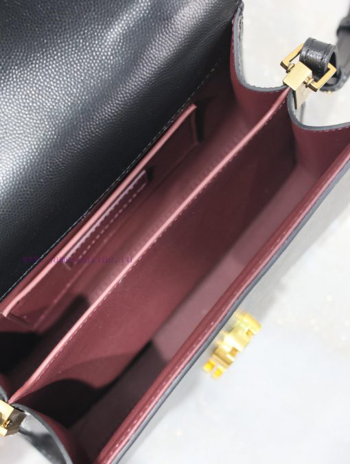 Yves Saint Laurent Bags Black gold button caviarThe other design of the CASSANDRA mini handbag series is its rotatin thwasrhy - Image 10